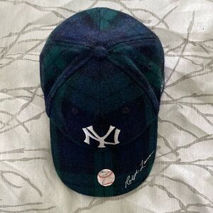 Plaid green and navy blue NY Ralph Lauren limited edition medium baseball hat.